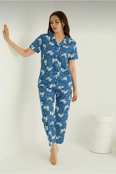 mamirko designed for you COTTON BUTTONED PAJAMA SET