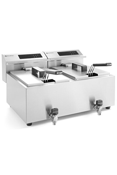HENDI Friteuză digitală Mastercook cu panou și robinet 2x8L 2x3500W