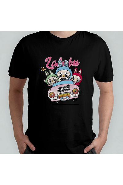 Pixxa Labubu Unisex 100% Cotton Crew Neck T-Shirt Model 1
