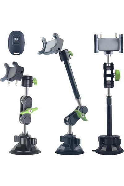 Shopi Car Phone Mount with Magic Arm, Universal Suction Mount for Windshield and Dashboard