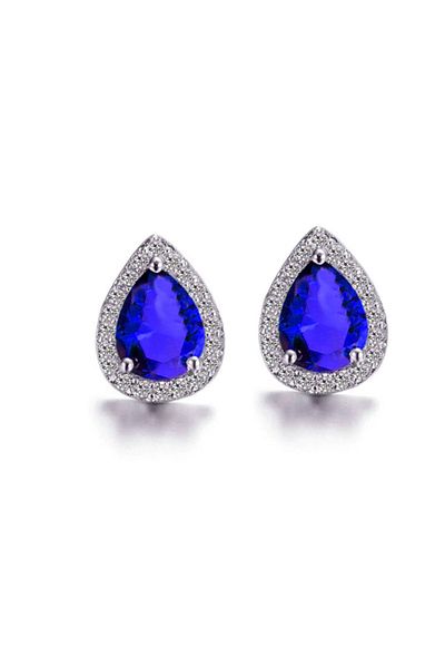 OEM Elegant Saphire Pear Earrings