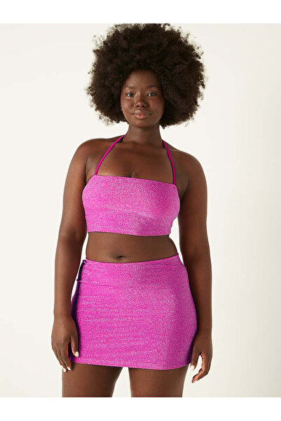 PINK Işıltılı Askısız Bikini Üstü