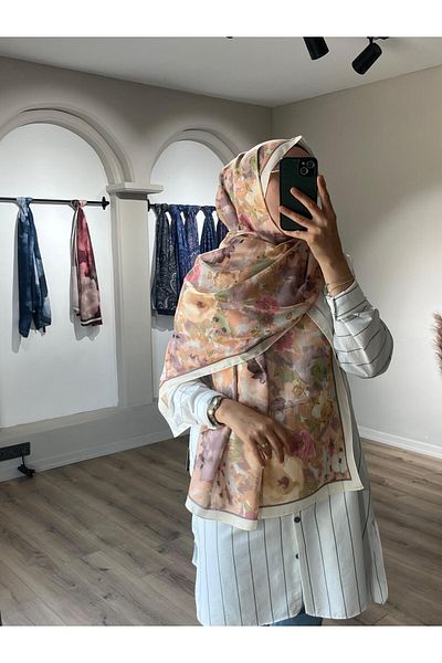 Merwiss Flower Pattern Soft Butter Yellow Shawl
