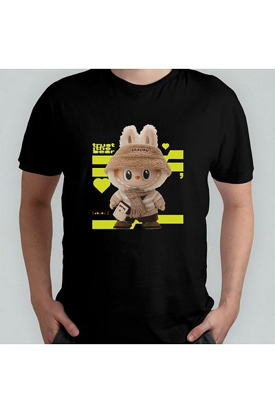Pixxa Labubu Unisex 100% Cotton Crew Neck T-Shirt Model 2