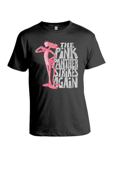OEM Tricou personalizat, Pink Panther strikes again, negru