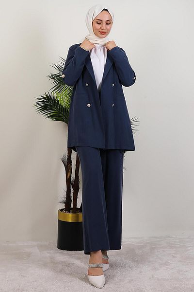 GİYZAMİLA Σετ παντελονιού Elvin Navy Blue