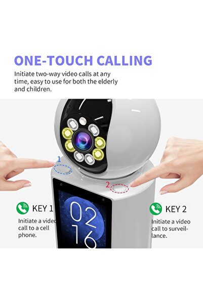 Generic كاميرا مراقبة منزلية بتقنية واي فاي بدقة 4K من MUNTAQI - كاميرا مراقبة داخلية للأطفال والحيوانات الأليفة مع رؤية ليلية وخاصية كشف الحركة