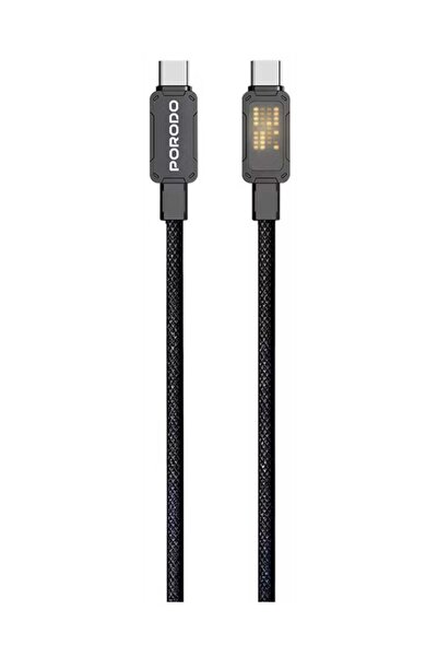 porodo USB-C to USB-C Braided Cable with 100W Rated Power, 480Mbps Data Transfer, 1m Cable Length, F