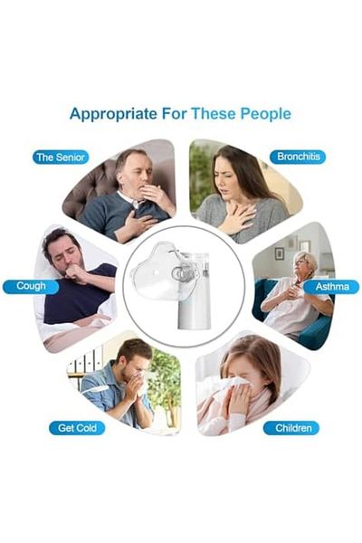 COOLEAD جهاز استنشاق البخار للبالغين والأطفال، جهاز استنشاق بخار بارد مع فوهة واحدة، قناع واحد للبالغين، وقناع واحد للأطفال