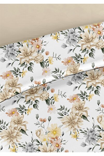 Evim Aster 100% Cotton Double Duvet Cover Set 200X220Cm Light Yellow Beige