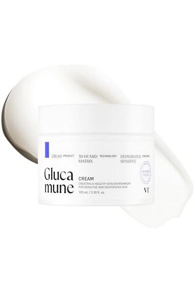 VT COSMETICS Glucamune Cream, Intensive Moisturizing for Sensitive Skin, Radiant Finish (100 ml)