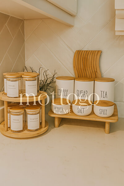 Mottogo 6-Piece Spice Set with Bamboo Lid and Wooden Stand / 12-Piece Spice S...