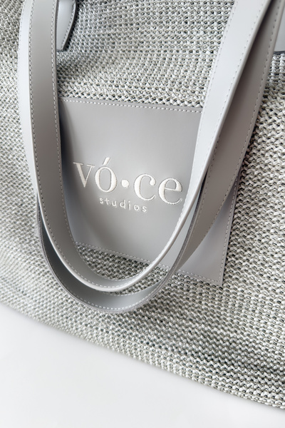 voce studios Hasır Çanta – Cool Grey