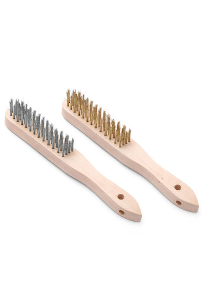 HENDI Perie de curățare pentru grătar, peri din oțel și alamă, SET de 2, lungime 290 mm