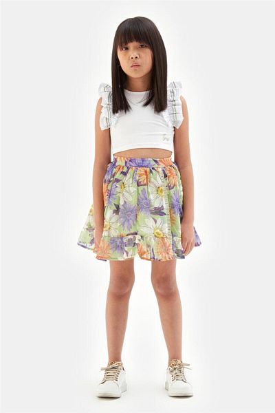 Tyess Girl Patterned Skirt