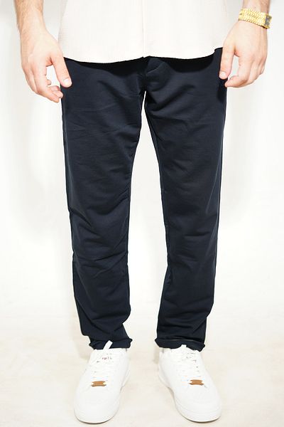 ASG TEKSTİL Navy Blue Color Dobby, Slim Fit Button Closure Men's Trousers