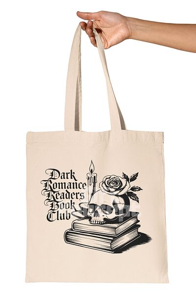 giftkonsept Dark Romance Readers Book Club Themed Book Club Printed Gift Organic Raw Cloth Bag