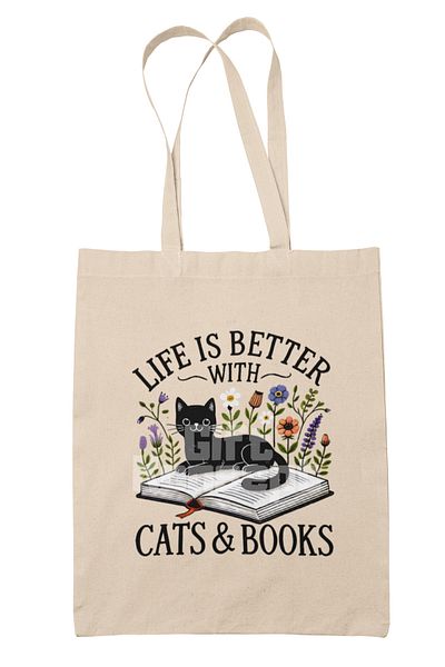giftkonsept Cat Funny Abstract Humorous Cat Lover Cat Owner Art Printed Gift Organic Raw Cloth Bag