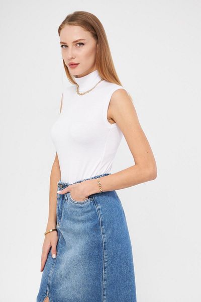 BEYAZTOPTAN 100% Quality Elestan Fisherman Collar Zero Sleeve White Body