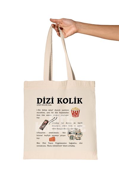 giftkonsept Sequence Colic Dictionary Meaning Printed Gift Organic Raw Cloth Bag