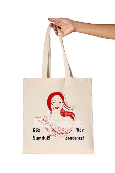 giftkonsept Eye Yum Sand Blind Printed Gift Organic Raw Cloth Bag