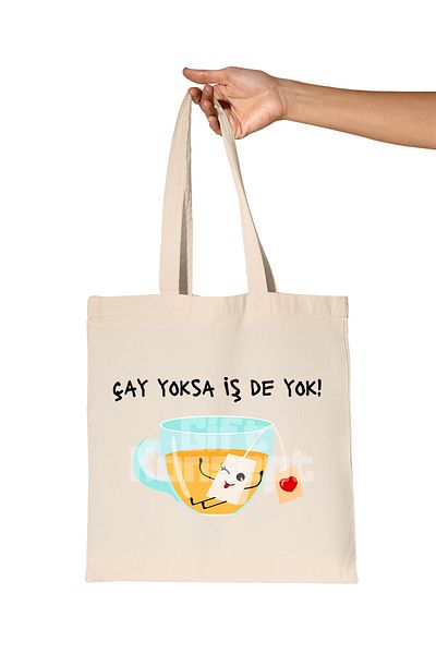 giftkonsept No Job No Tea Funny Printed Gift Organic Raw Cloth Bag