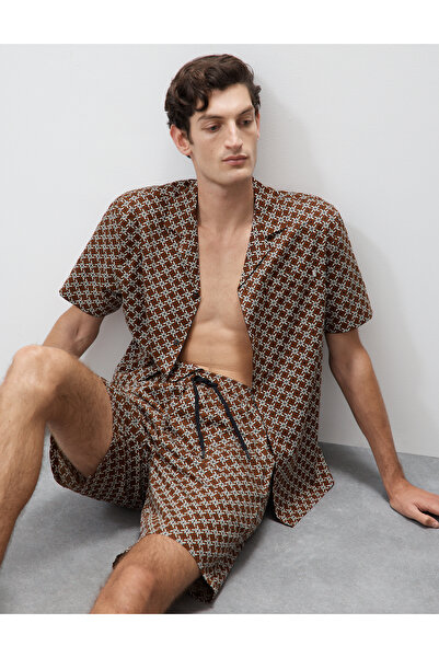 Marks & Spencer Pamuk Karışımlı Geometrik Desenli Pijama Şortu