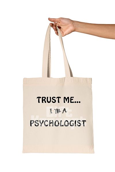 giftkonsept Trust Me I'M a Psychologist Printed Psychologist Organic Raw Cloth Bag