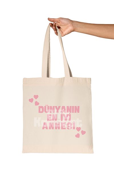 giftkonsept The World's Best Mother Printed Mother's Day Organic Raw Cloth Bag
