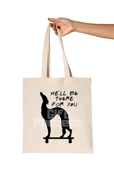 giftkonsept He'Ll Be There for You Printed Friends Organic Raw Cloth Bag