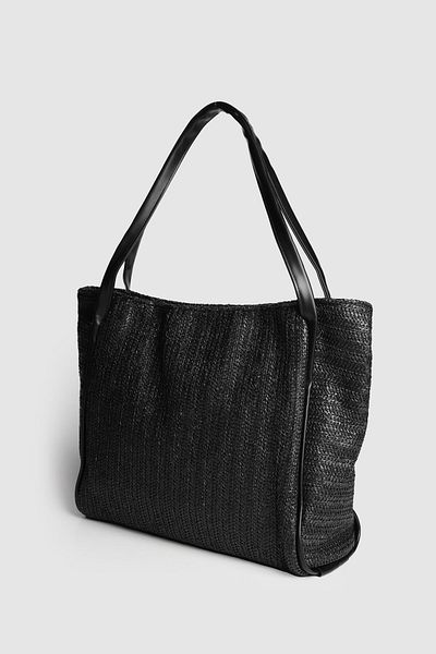 La La'Graccio Paris Lagraccio Paris Women's Aceo Straw-Knitted Large Size Shoulder Bag Straw Black