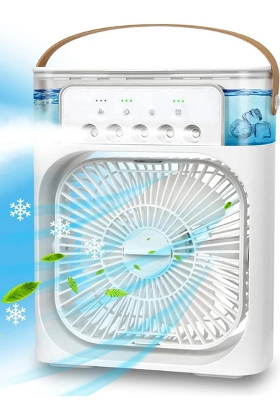 Tntech 5 Spreyli Işıklı Su Püskürtmeli Vantilatör Mini Fan Buhar Makinesi Nem...