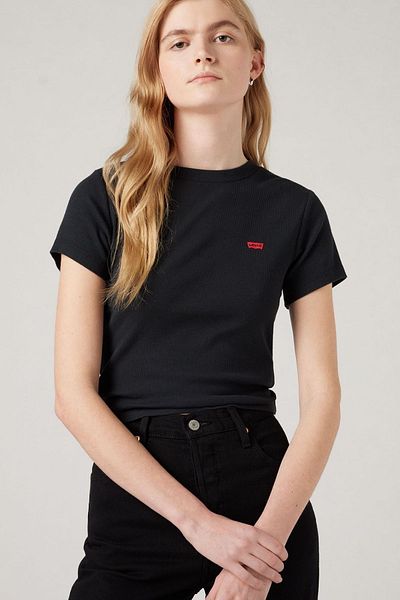 Levi's تي شيرت نسائي أساسي رياضي تي آر كافيار أسود