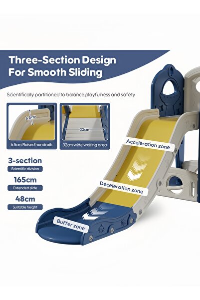 Sheinhome مجموعة زحليقة وأرجوحة للأطفال 5 في 1 مع حلقة كرة سلة ومساحة تخزين، تلسكوب، زحليقة للأطفال الصغار