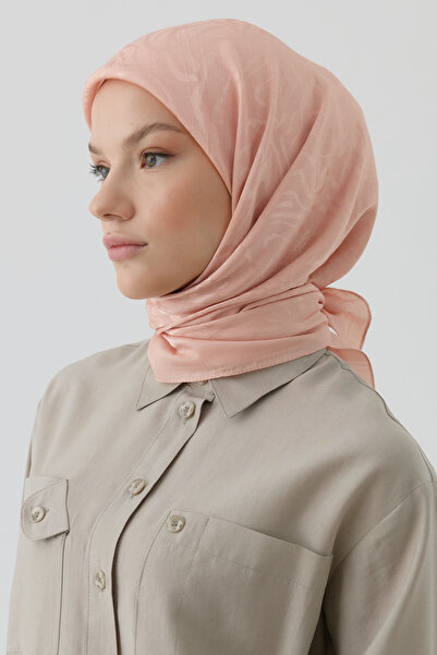 Tuğba Dalgalı Nida Naturel Eşarp - Somon