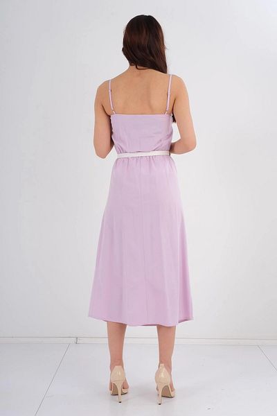 MODATALİKA Trend Women's New Season Cotton Fabric Midi Length Rose and Belt Detailed Strap Dress