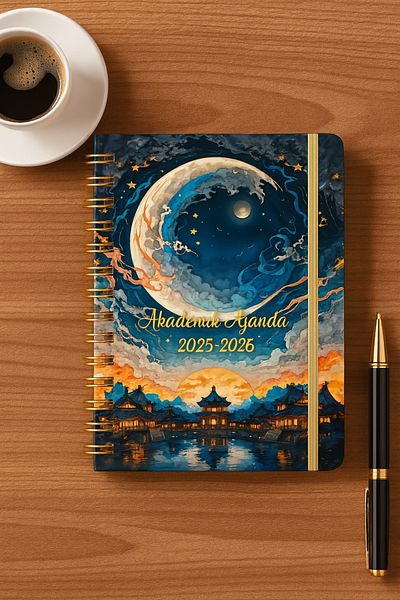 Andofis Академичен дневен ред А5 септември 2025 - декември 2026 г. Мотивационен дневен ред със спираловидни твърди корици и ластици