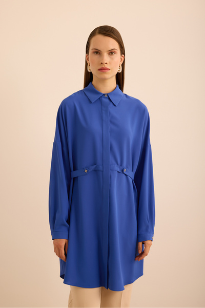 Aker Önden Apolet Detaylı Dokuma Tunik