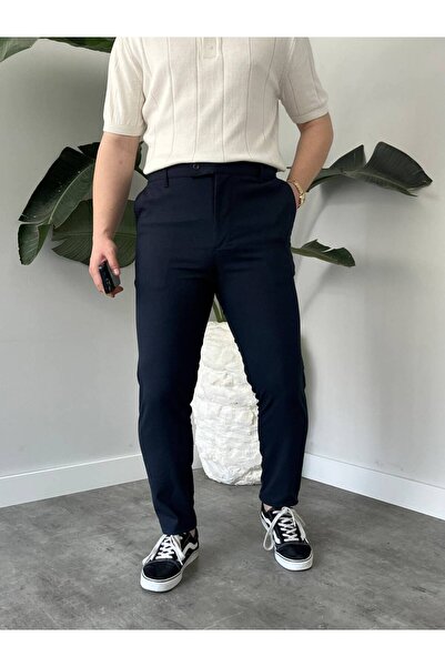 KHAYN ERKEK SLİM FİT İTALYAN KESİM KEMERLİ NORMAL BEL KUMAŞ PANTALON KHKP2048