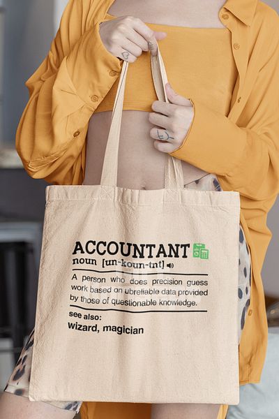 giftkonsept Accountant Definition Noun Printed Accountant Printed Gift Organic Raw Cloth Bag
