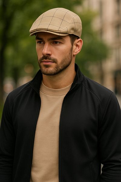 LAGRANZE Men's Vintage Lined Cotton Italian Cap