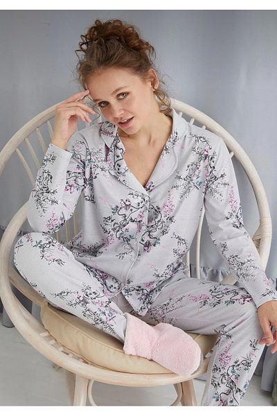 mamirko designed for you BUTTONED PAJAMA SET