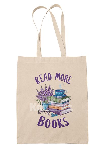 giftkonsept Read More Books Written Book Reading Encouragement Motto Printed Gift Organic Raw Cloth Bag