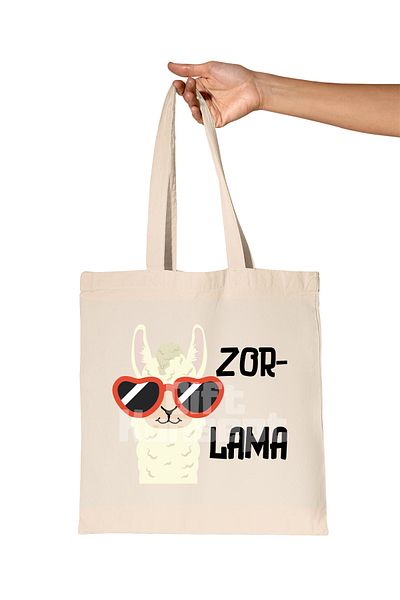 giftkonsept Forcing-Lama Funny Printed Gift Organic Raw Cloth Bag