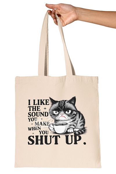 giftkonsept I Like the Sound You Make When You  Written Funny Printed Gift Organic Raw Cloth Bag