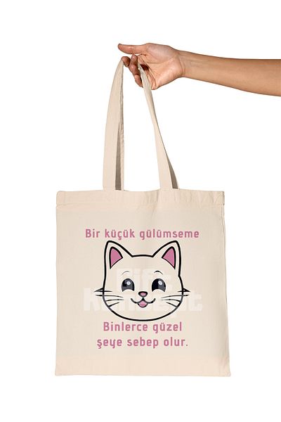 giftkonsept A Little Smile Makes Thousands of Beautiful Things Printed Gift Organic Raw Cloth Bag
