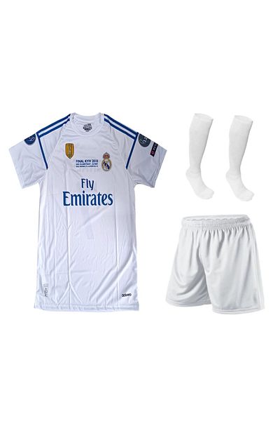 Menta store R.Madrid 2018 Κίεβο CL League Final Ronaldo Παιδική φανέλα μπλουζάκι Σορτς Κάλτσες Σετ 3 τεμ