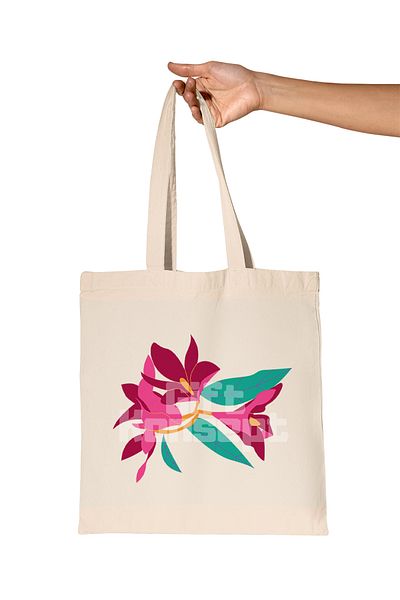 giftkonsept Purple Lily Breeze Printed Gift Organic Raw Cloth Bag