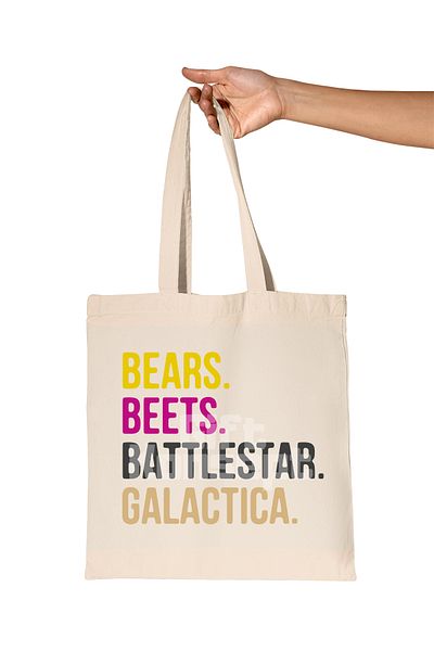 giftkonsept Bears Beetes Printed the Office Organic Raw Cloth Bag
