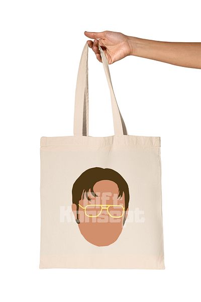 giftkonsept Dwight Schrute Face Printed the Office Organic Raw Cloth Bag